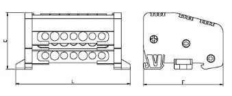 Onka Distribuidor de 3 Polos de 7x12mm² con 5 Orificios y Tapa en zuminova