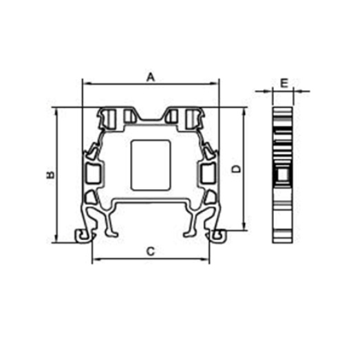 Clema de Riel de Conexión por Tornillo Gris 10mm²