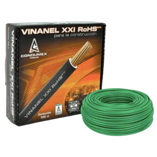 Cable eléctrico Condumex Calibre 12 - Caja de 100 mtrs – Color Verde