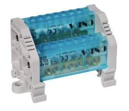 Distribuidor de 2 Polos de 10x15mm² con 15  Orificios y Tapa Onka en Zuminova