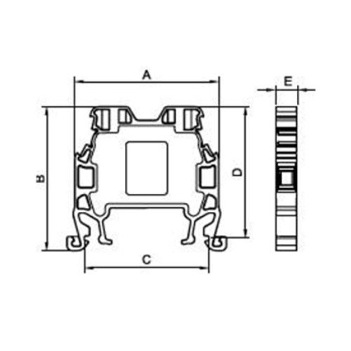 MRK 2,5mm² Clema de Riel de Conexión por Tornillo Gris Onka