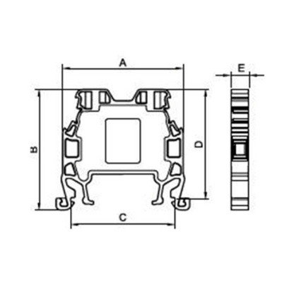 MRK 2,5mm² Clema de Riel de Conexión por Tornillo Gris Onka