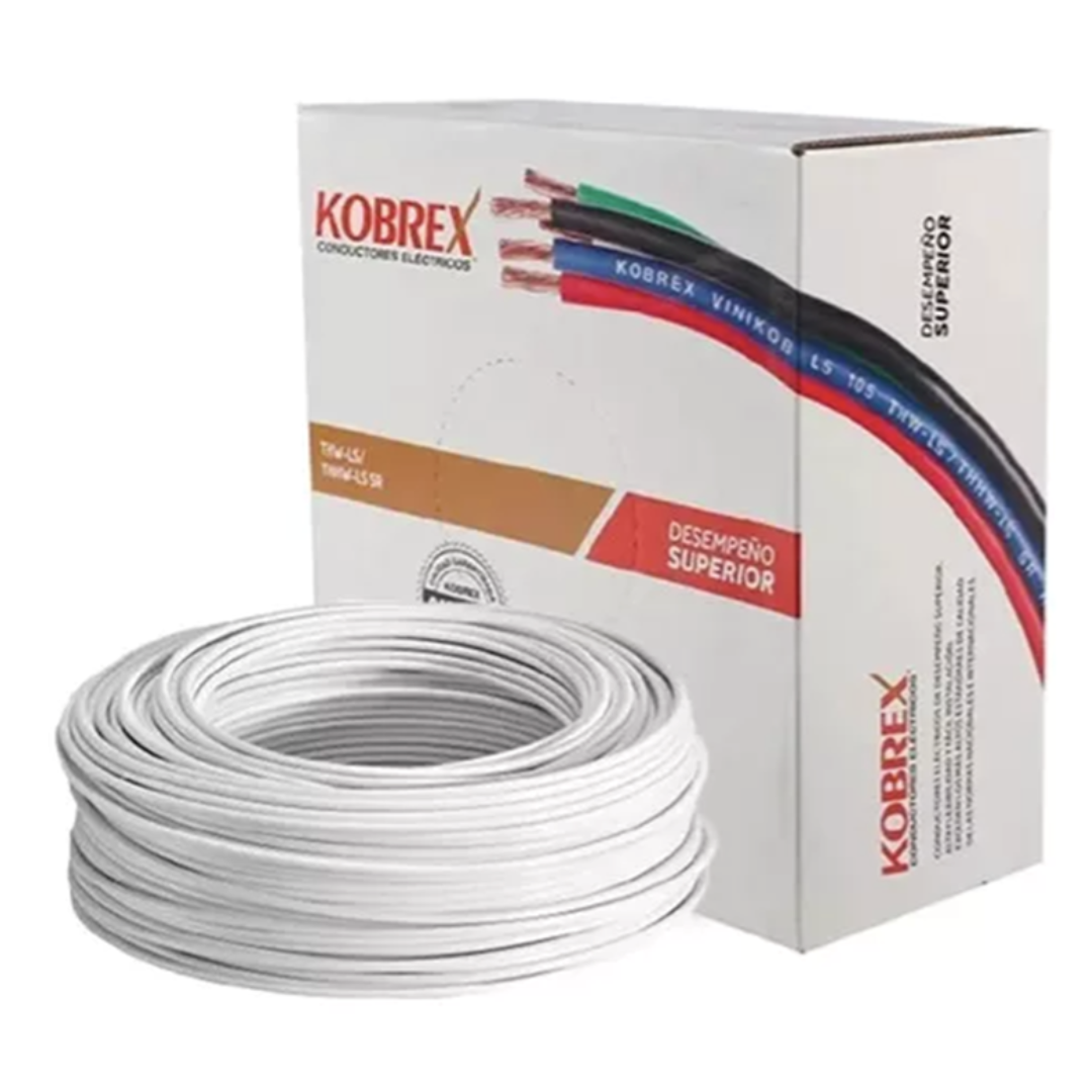 Cable eléctrico Kobrex Calibre 12 – Caja de 100 mtrs – Color Blanco